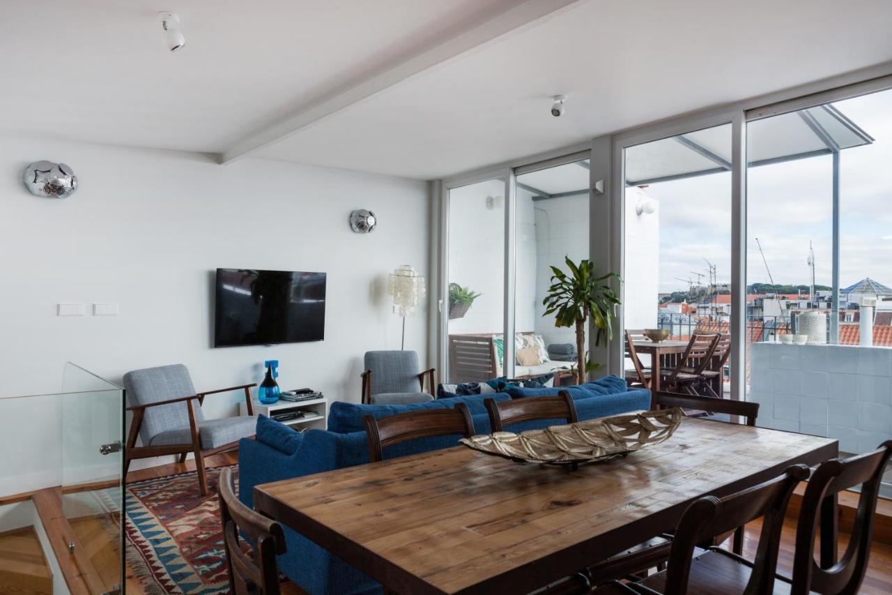 Amazing Rooftop Terrace With River And Historic City View 4 Bedrooms 4 Bathrooms Ac 19Th Century Building Chiado Lisboa Eksteriør billede
