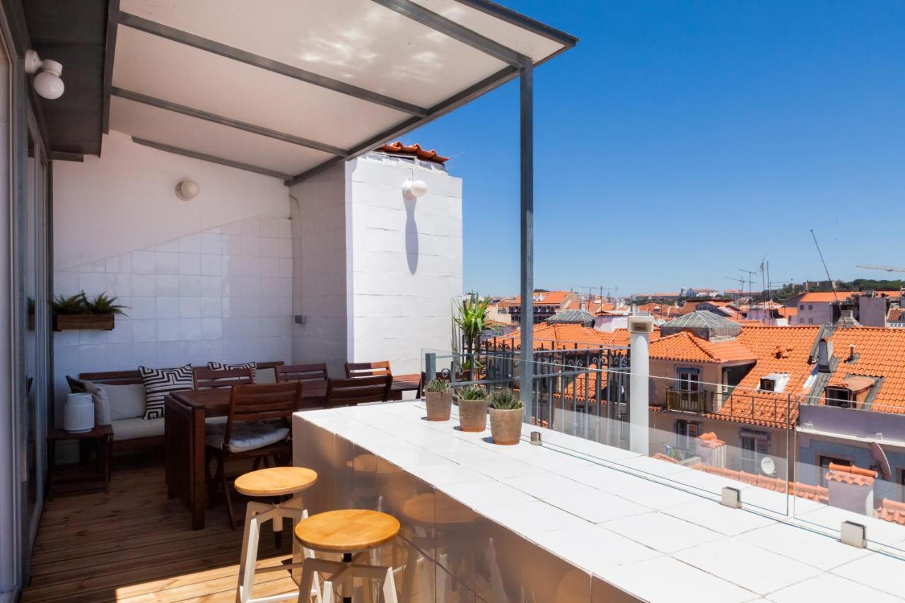 Amazing Rooftop Terrace With River And Historic City View 4 Bedrooms 4 Bathrooms Ac 19Th Century Building Chiado Lisboa Eksteriør billede